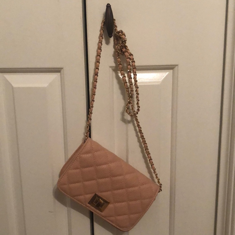 Blush quilted cross body